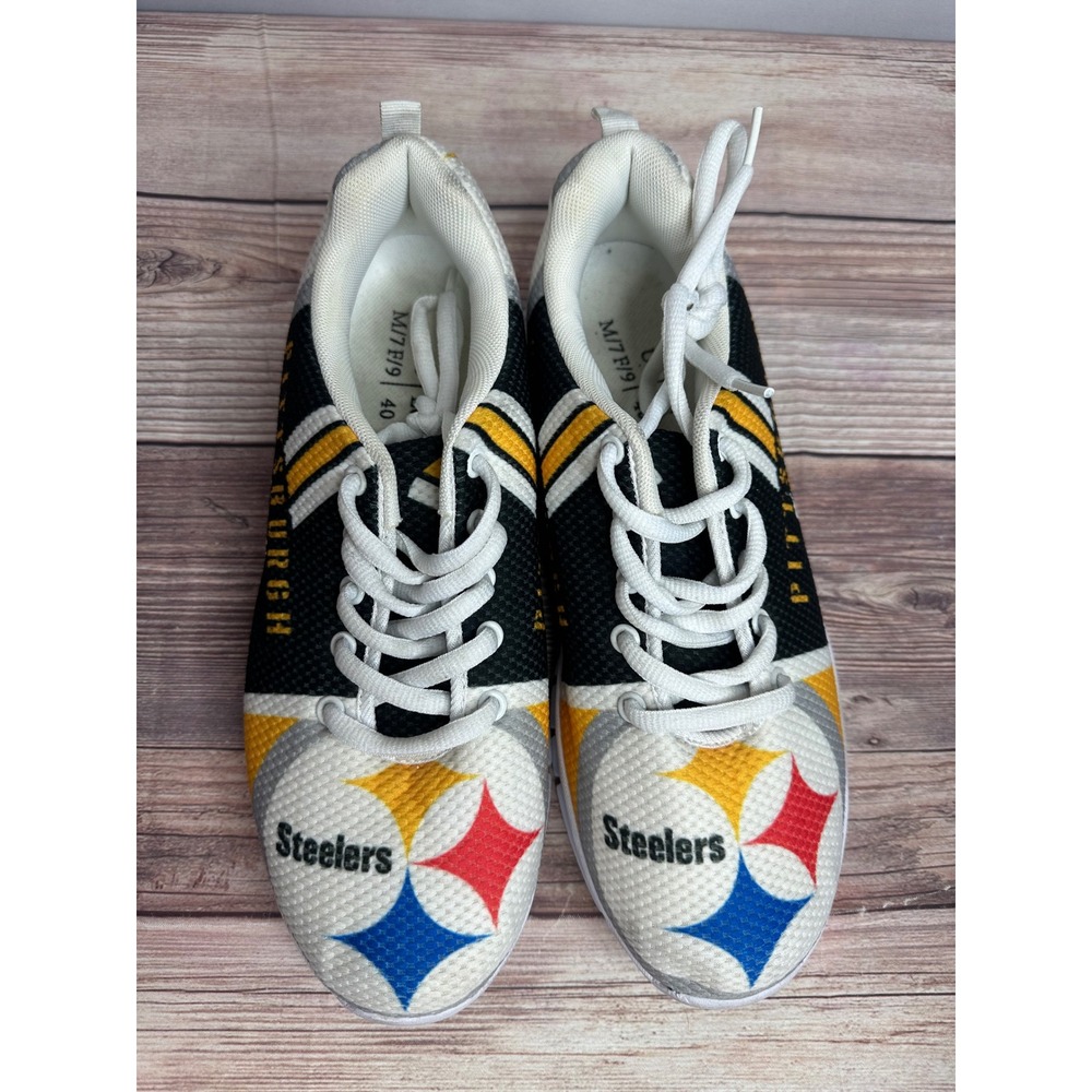 Pittsburgh Steelers NFL Football Shoes Sneakers Size M 7 F‎ 9 EU 40 Logo Design